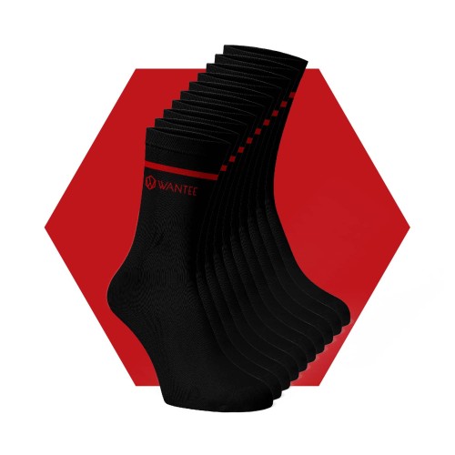 Chaussettes Basic Black and Red Wantee 10-pack Chaussettes Basic Black and Red Wantee 10-pack