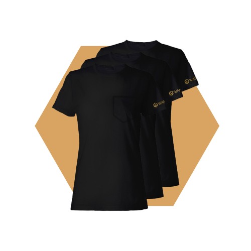 T-shirt Femme Pure Black Wantee noir 3-Pack