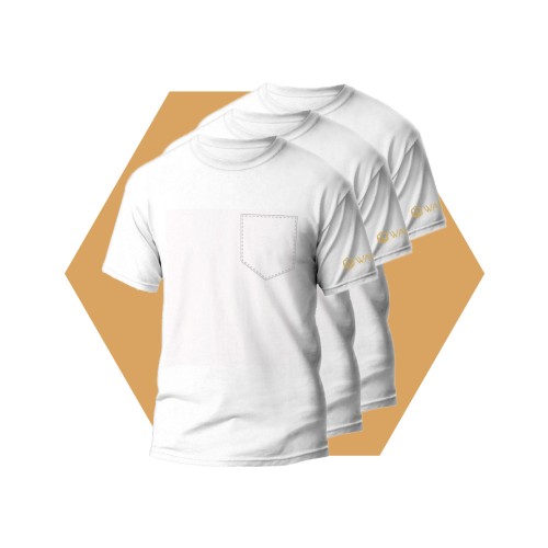T-shirt Homme Pure White Wantee Blanc 3-Pack