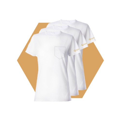 T-shirt Femme Pure White Wantee blanc 3-Pack T-shirt Femme Pure White Wantee blanc 3-Pack