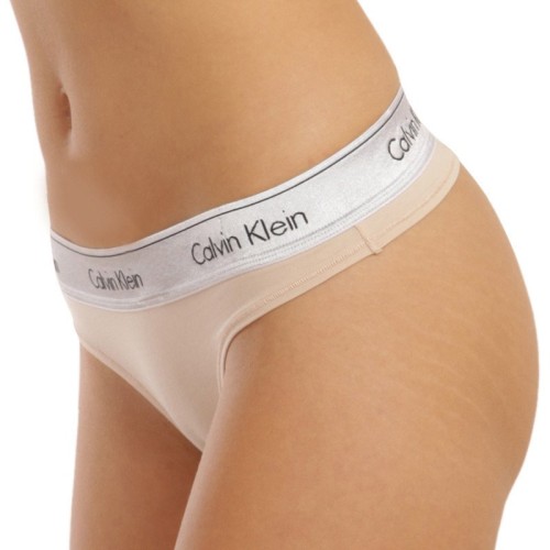 String Femme Calvin Klein MC Metallic-Thong Beige String Femme Calvin Klein MC Metallic-Thong Beige