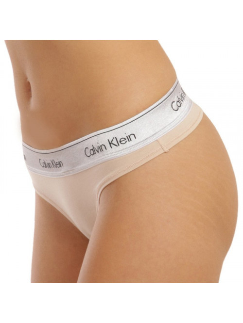 String Femme Calvin Klein MC Metallic-Thong Beige
