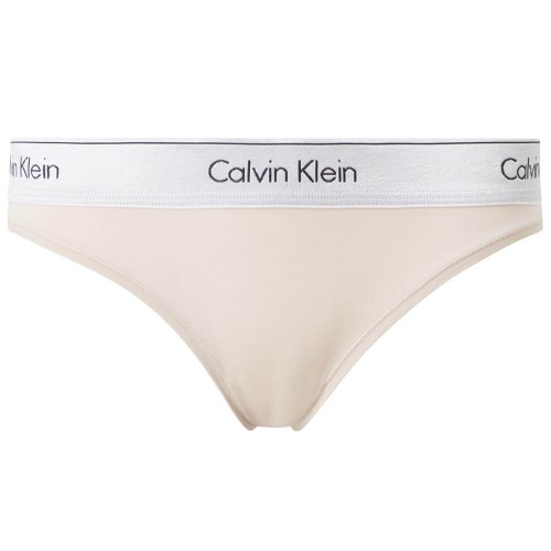 Culottes Femme Calvin Klein MC Metallic-Bikini Beige Culottes Femme Calvin Klein MC Metallic-Bikini Beige