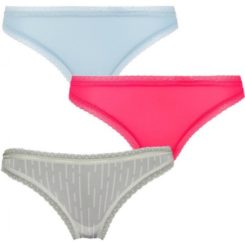 Culottes Bikini Femme Calvin Klein Bottoms Up Refresh Bleu Clair, Vert Clair, Rose Lot de 3