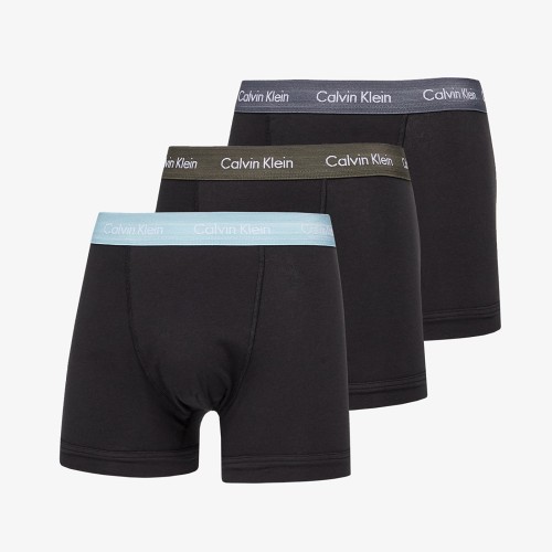 Boxers Homme Calvin Klein Cotton Stretch Trunk Noir-Gris, Vert, Turquoise 3-Pack