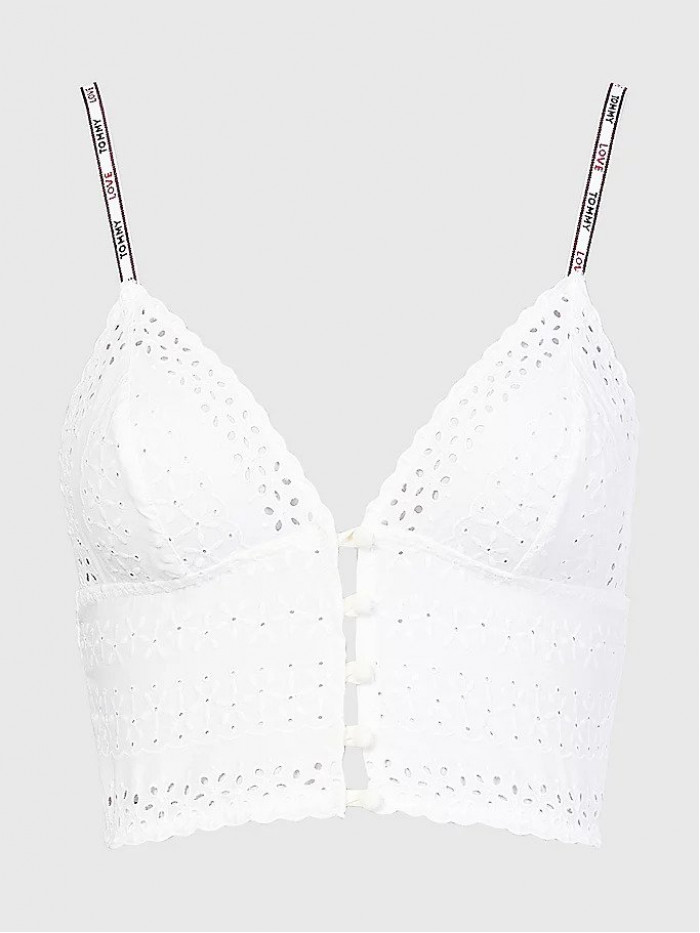 Soutien-gorge Femme Tommy Hilfiger Eyelet-Triangle Bra Ivoire