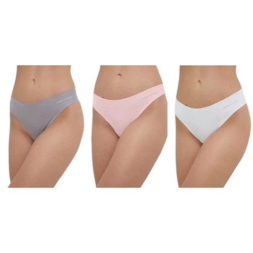 Culottes brésiliennes sans couture Tommy Hilfiger pour femme, lot de 3 – Rose, Gris, Blanc
