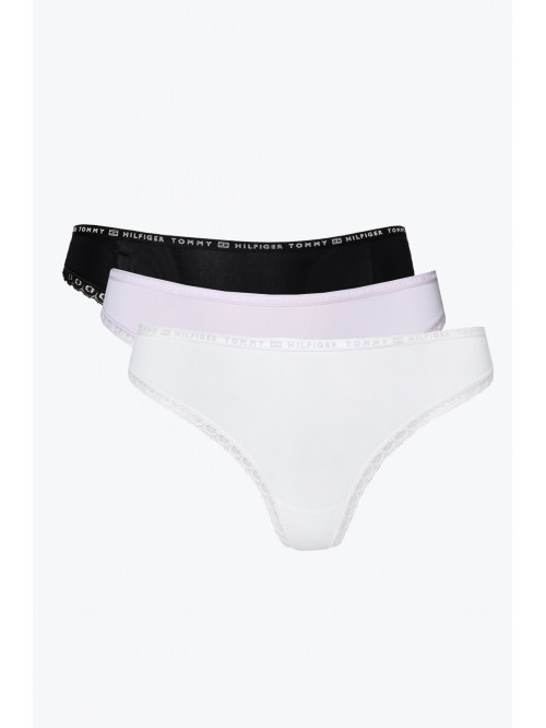 String en Dentelle pour Femme Tommy Hilfiger Rose Clair, Noir, Beige 3-Pack