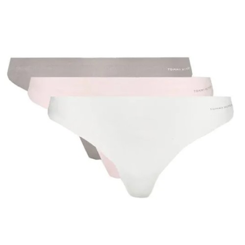 String Sans Couture pour Femme Tommy Hilfiger 3-Pack Multicolore - Rose, Gris, Blanc