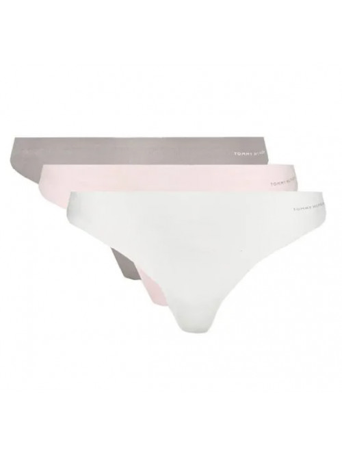 String Sans Couture pour Femme Tommy Hilfiger 3-Pack Multicolore - Rose, Gris, Blanc