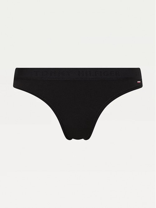 String Femme Tommy Hilfiger SEACELL-Tonal Logo Waistband Noir