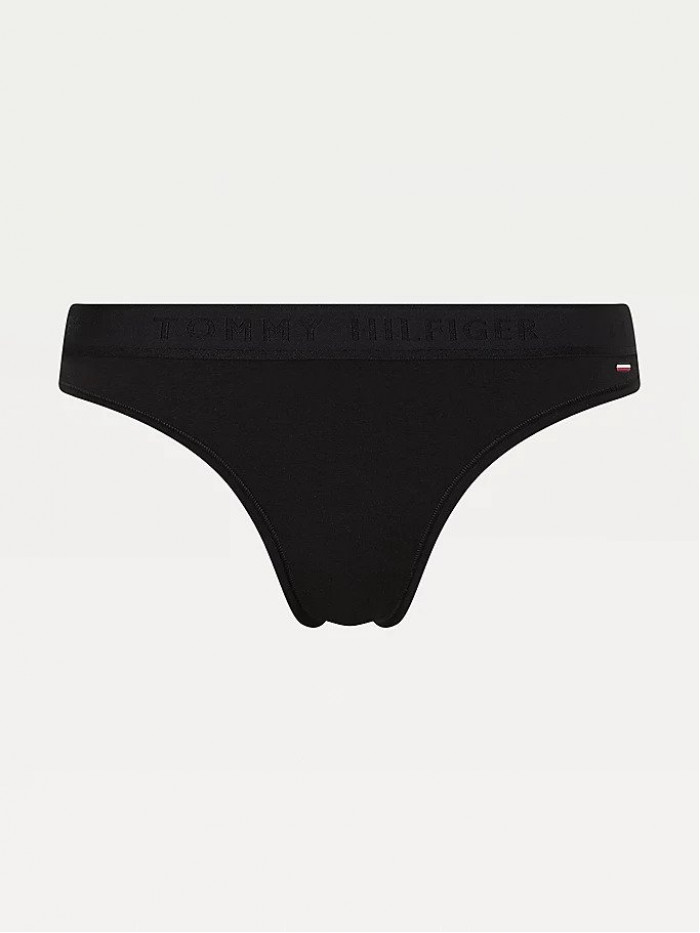 String Femme Tommy Hilfiger SEACELL-Tonal Logo Waistband Noir