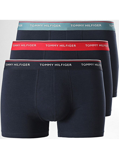 Boxers pour Hommes Tommy Hilfiger Premium Essentials WB Trunk Bleu Foncé avec Ceinture Noire, Menthe...