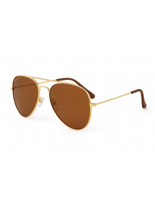 Lunettes de soleil Aviator Pilot Gold polarisées