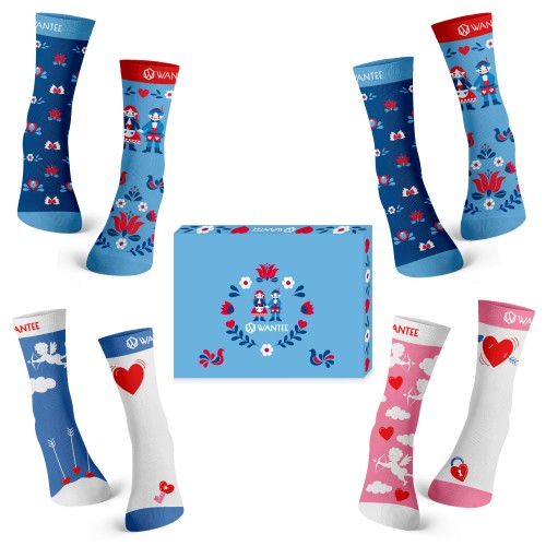 Coffret de Saint-Valentin Chaussettes pour couple 4-pack Coffret de Saint-Valentin Chaussettes pour couple 4-pack