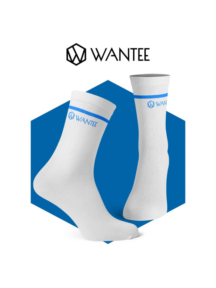 Chaussettes Basic White and Blue Wantee