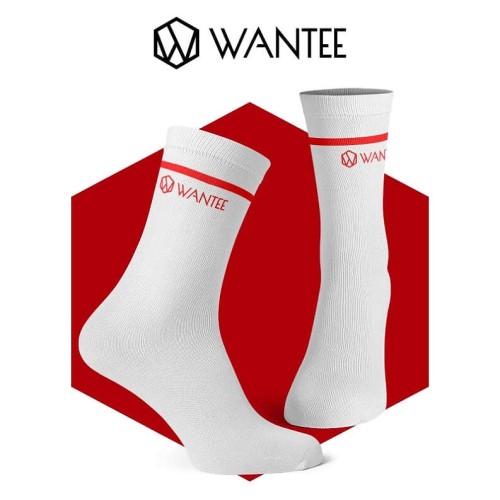 Chaussettes Basic White and Red Wantee