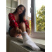 Chaussettes Basic White and Red Wantee Chaussettes Basic White and Red Wantee