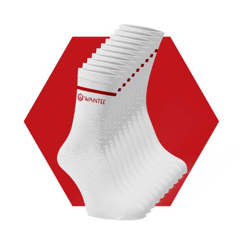 Chaussettes Basic White and Red Wantee 10-pack Chaussettes Basic White and Red Wantee 10-pack