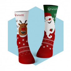 Chaussettes Père Noël Joyeux et Renne Heureux Wantee Chaussettes Père Noël Joyeux et Renne Heureux Wantee
