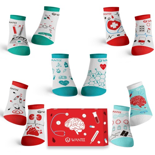 Chaussettes Courtes Medical Wantee 5-pack Coffret Cadeau Chaussettes Courtes Medical Wantee 5-pack Coffret Cadeau