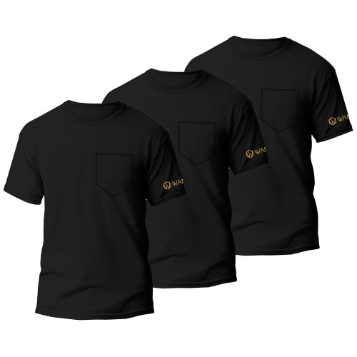 T-shirt homme Pure Black Wantee noir 3-pack